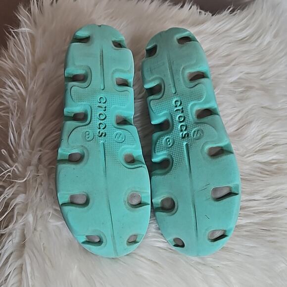 CROCS Duet Sport Mary Jane Flats Grey and Aqua - Picture 5 of 6